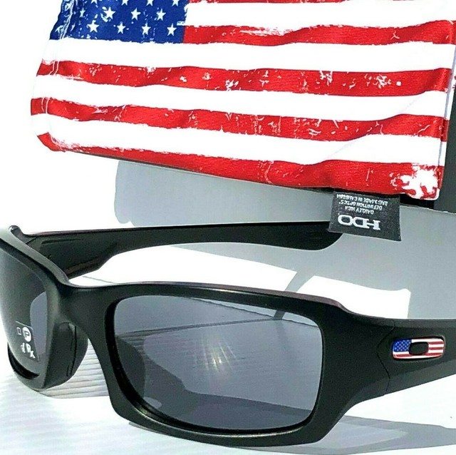 Oakley SI Fives Squared Matte Black USA Flag Grey Tactical Sunglass