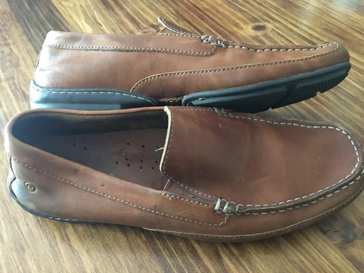 ROCKPORT Brown Leather Driving Moccasins Slip on Shoes Men s