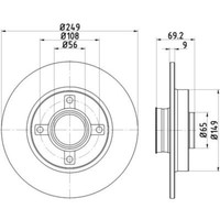 Textar 2X Bremsscheibe Hinten Ø249 Mm Beschichtet FüR Opel Crossland X 75 1.2