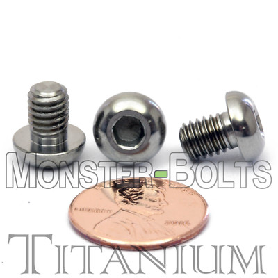 M6 x 1.00 Titanium Button Head Socket Cap Screws - Grade 5 Ti6Al4V, Metric, ISO