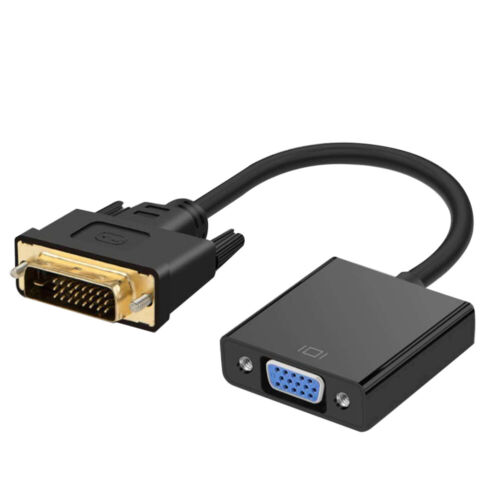 DVI zu VGA Adapterkabel 1080P Stecker zu Buchse Konverter für TV Laptop (schwarz) - Bild 1 von 12