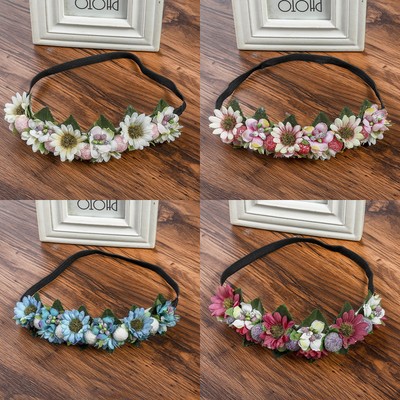 Women Fairy Wedding Flower Headband Crown Hair Wreath Hairband