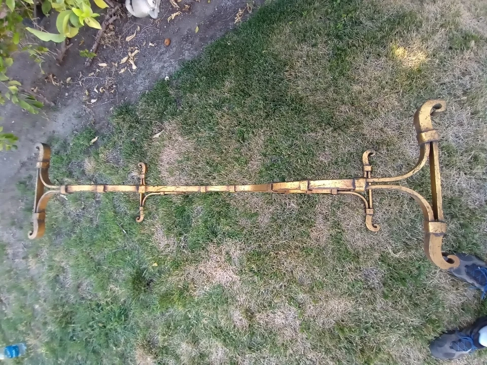  SX graham co  Vintage Spanish Gold Wrought Iron Coffee Table withGlass Mexico - Image 4 of 4