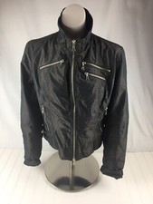 Piazza Italia Dark Olive Green Moto Motorcycle Jacket (women L) Polyester Nylon