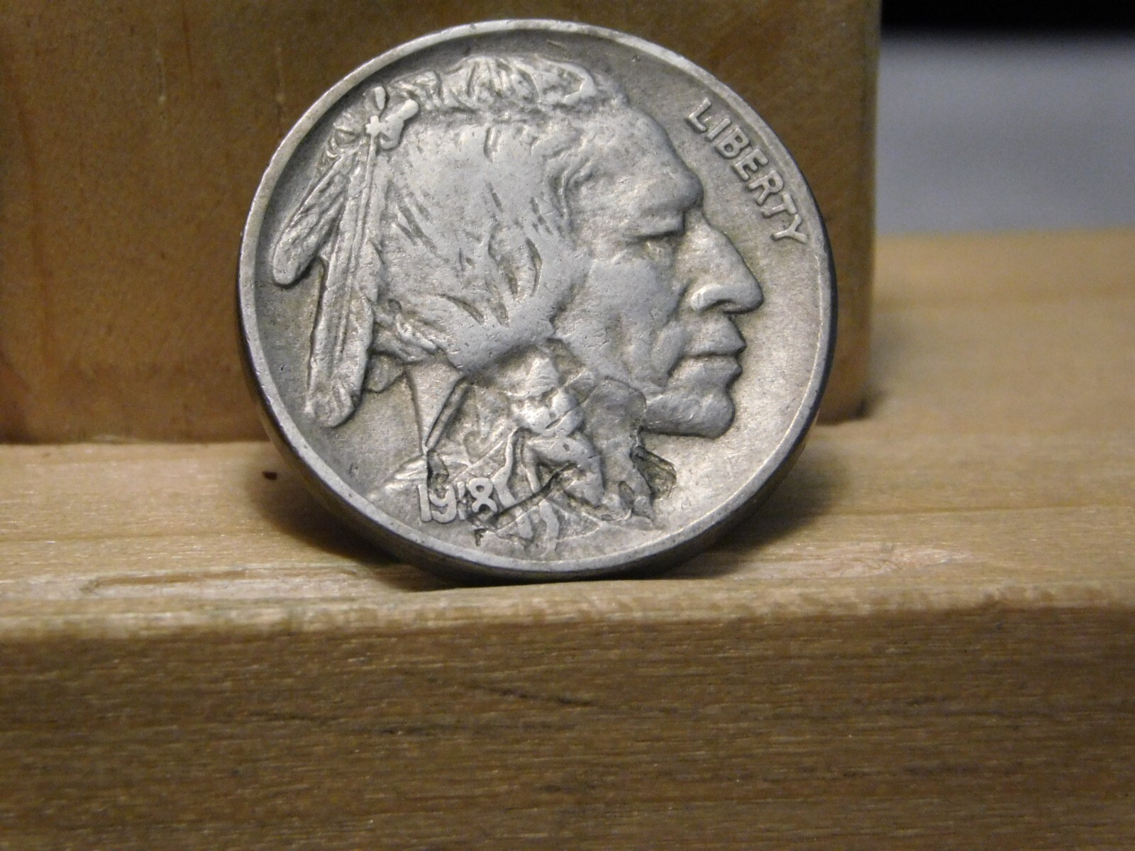 1918-P-Buffalo-Lamination-And-Struck-Thru?