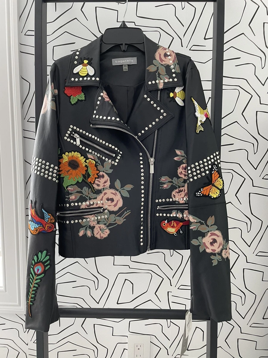 Bagatelle studded leather biker best sale jacket