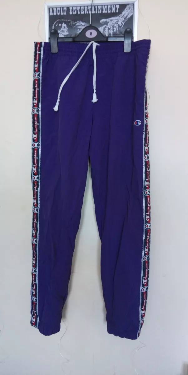 Purple Champion Trackies Joggers with Champion Tape and Pockets