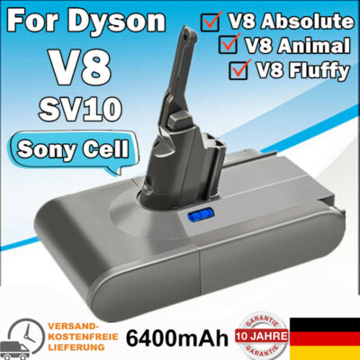 Akku Für Dyson V8 SV10 21,6V Absolute Pro Animal Fluffy Sony Cell 6,4Ah