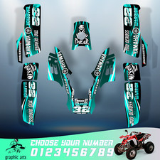 Yamaha Warrior 350 ATV Dakar Teal Mint Custom Graphics Kit Full Decal Stickers