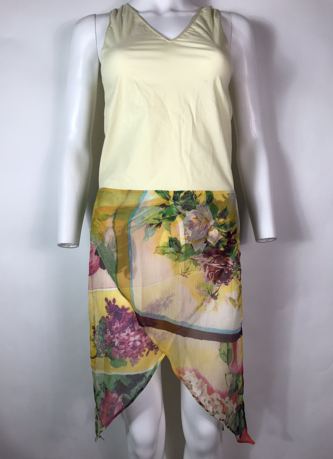 Rare Vtg Jean Paul Gaultier Yellow Floral Print S… - image 3