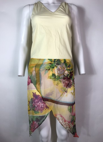 Vtg Jean Paul Gaultier Yellow Floral Print Silk Top XS - Picture 3 of 12