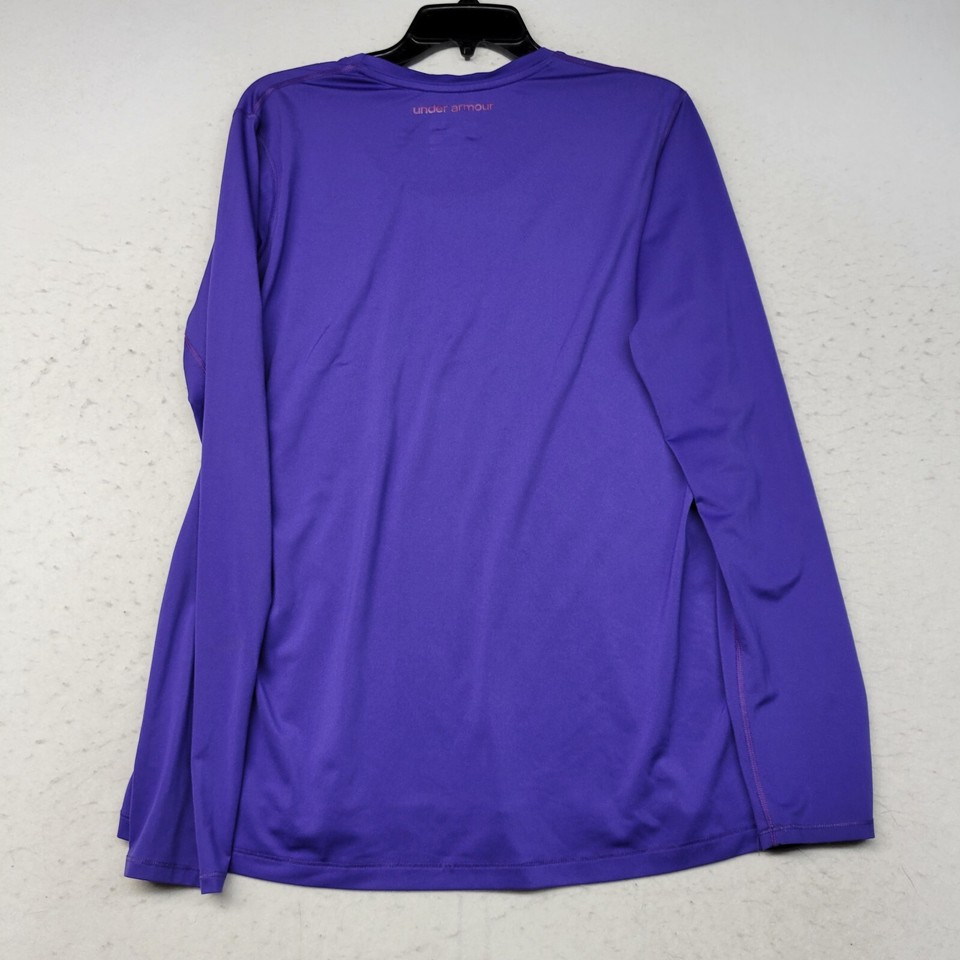 Under Armour Shirt Womens Extra Large Purple Fitted Heat Gear Active