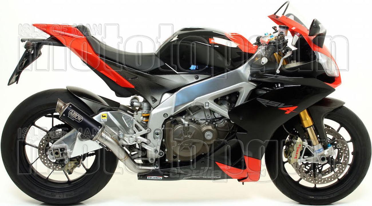 Pot Arrow GP2 nichrom noir d'exception pour Aprilia RSV4 2012 - 2