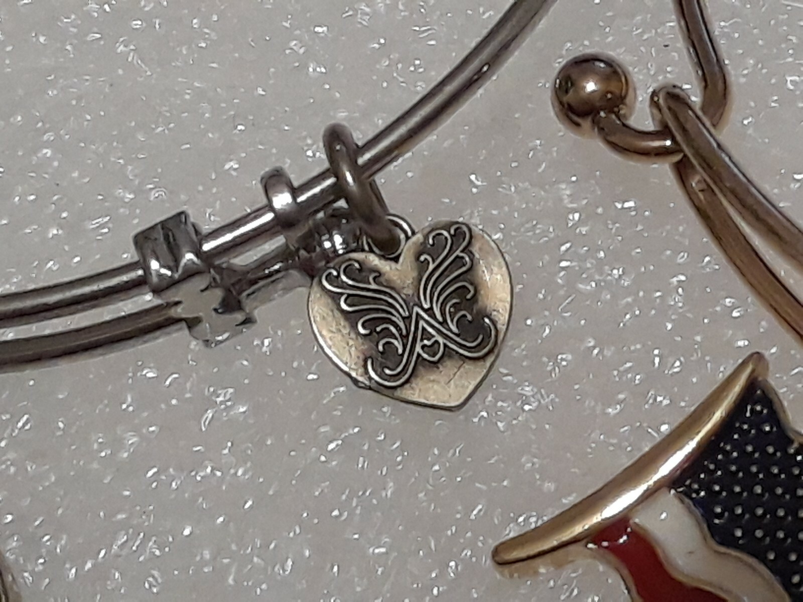 Adjustable slide bangle bracelets with charms. co… - image 8