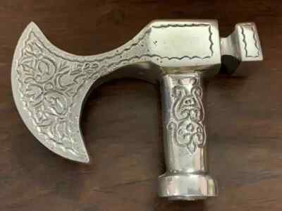 Antique Solid Victorian Axe Head Handle For Walking Stick Canes Working Style