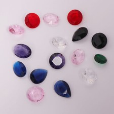 100 Ct./ 12 mm Mix Cut Faceted Multi-color Mix Loose Gemstones 16 Pcs Lot