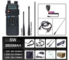 1SET BAOFENG UV-5R III 5W FM TRI-BAND VHF/UHF HAM TWO-WAY RADIO WALKIE TALKIE US