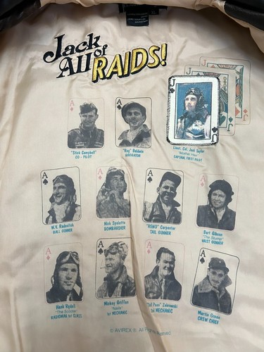 ✰ SACK TIME Nose Art ✰ AVIREX Replica A-2 Leather Flight/”Bomber” Jacket ✰ XL VG - Picture 13 of 24