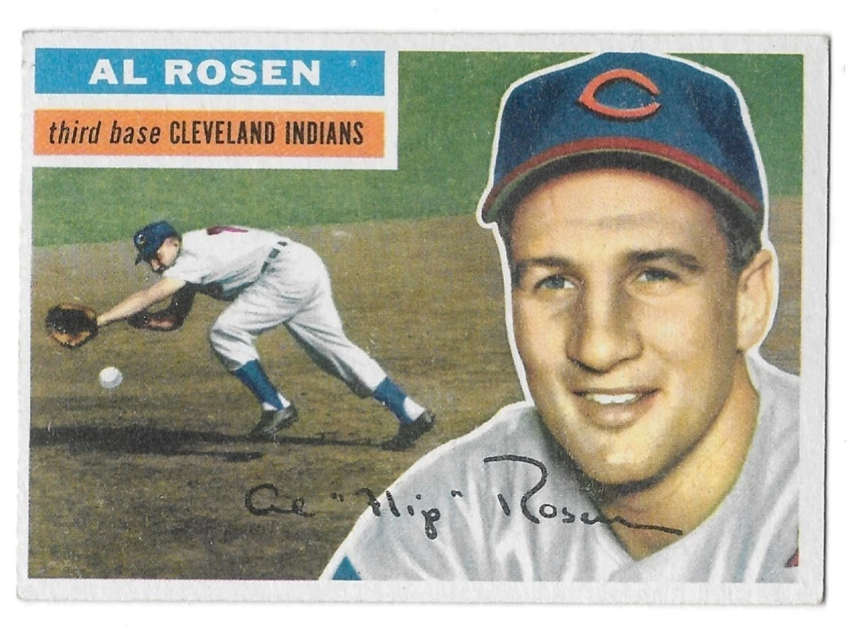 1956 TOPPS BASEBALL CARD  # 35 AL ROSEN, CLEVELAND INDIANS, WHITE BACK