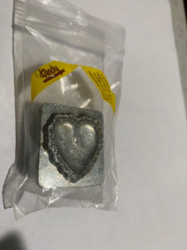 3D 1993 Heart+ Lace 1 Inch Leather Stamp, Craftool TANDY USA #8332 Discontinued