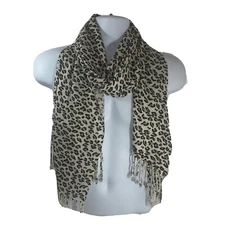 Pashmina scarf women leopard print 66x26
