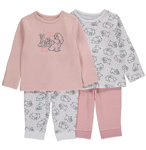 Disney Bebe Ninas 2 Pack Dama Y El Vagabundo Rosa Pijamas Nuevo Ebay