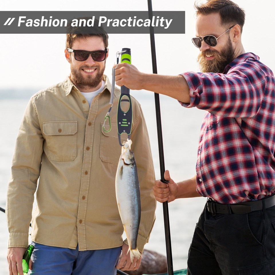 2 Pieces Fish Lip Gripper Stainless Steel Fish Lip Grabber Portable Fishing Gripper Fish Tackle Holder Scales 33 Pound Grip Tool Weight Scale Strap Gear