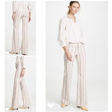 Nili Lotan Women s Ely Pants Size 2 Striped Flared Wide Leg 425 Trouser