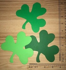    10 lrg. SHAMROCK cardstock paper die cut embellishment scrapbook / card making
