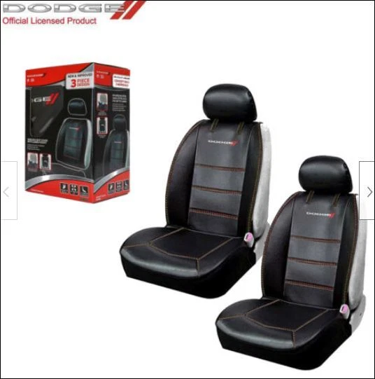 Nuevo juego de 2 fundas de asiento delantero de cuero sintético para auto camión Dodge Elite Foto 2 de 2