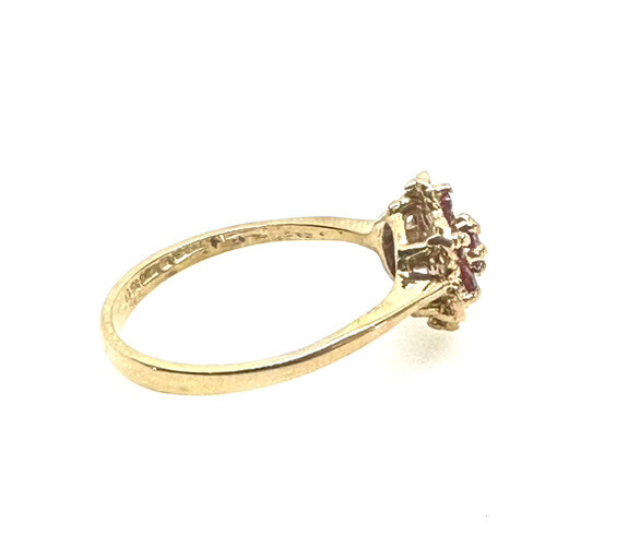 9ct Gold Ruby Ring Yellow Gold Ruby Ring Ruby Flo… - image 14