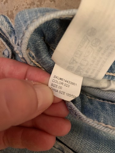 Hollister Denim Shorts Cuff Light Blue Wash Mid-Rise 00 W23 Raw Hem Stretch 2" - Picture 4 of 5