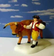 DEPT 56 Alpine Village LEADING THE BAVARIAN COW! Germany, Austria, Switzerland