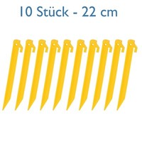 10 Kunststoff Heringe 22Cm Gelb Camping Zelt Erdnagel Bodenanker Zeltnagel
