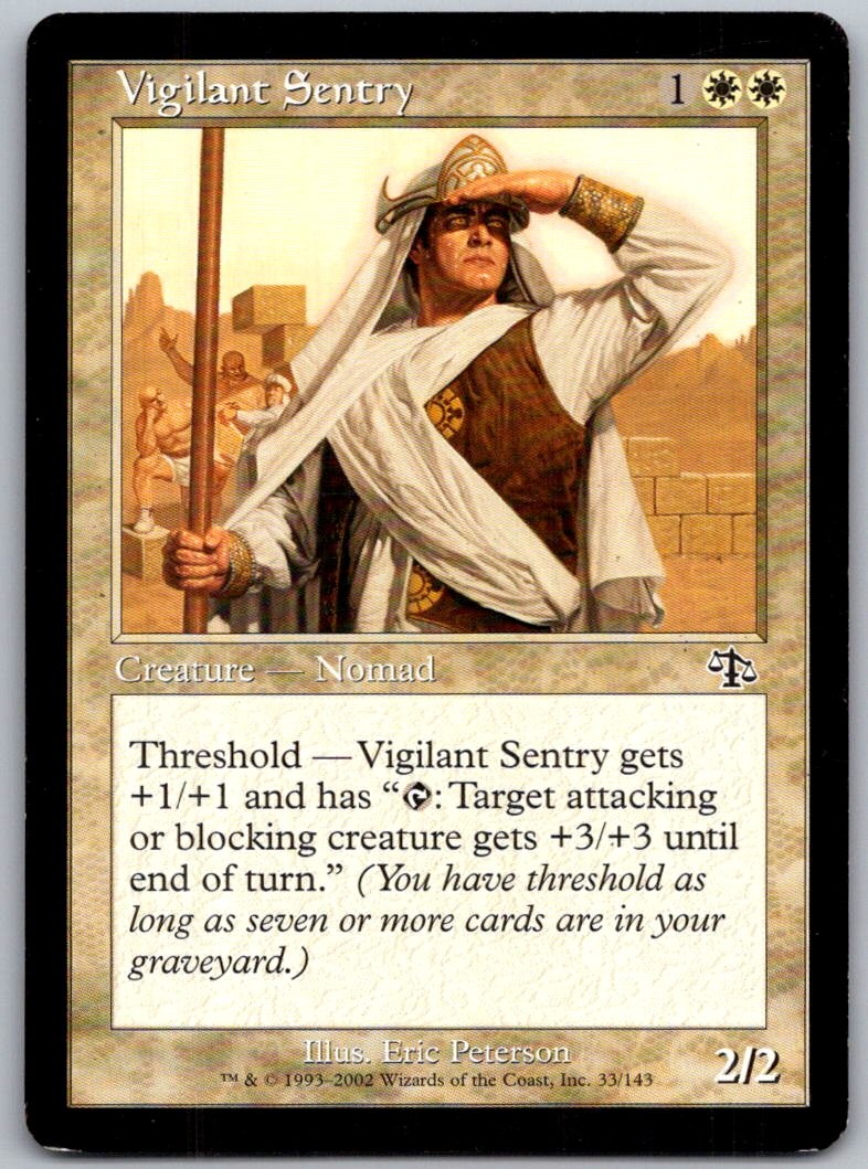 Vigilant Sentry 33 Common Judgment Magic: The Gathering Lightly Played