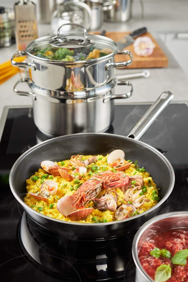 RÖSLE ELEGANCE Set di 3 padelle in acciaio INOX 18/10 con rivestimento - Immagine 4 di 4