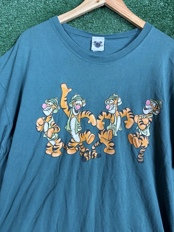 Camisa De Colección Disney Animal Kingdom Safari Tigger 2XL Verde Azulado Hecha en EE. UU. Foto 2 de 4