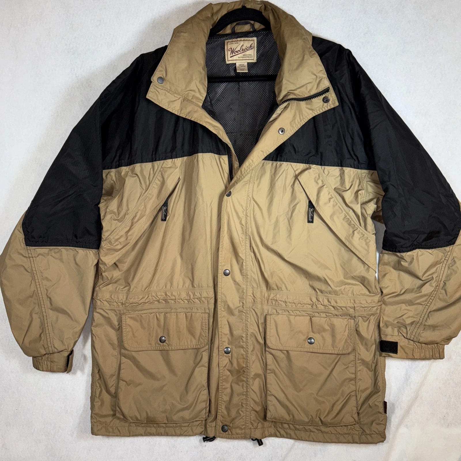 Woolrich Mens XL Hydromax 2100 Windbreaker Hooded Water Resistant Jacket Coat