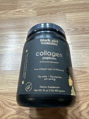 Black Girl Vitamins Collagen Peptides Powder 16oz *FACTORY SEALED* EX 1/2027