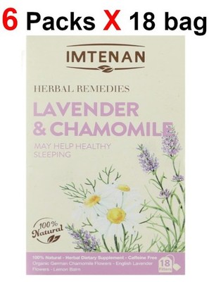 6 Packs Imtenan Lavender & chamomile herbal Tea 6 X 18 bags اللافندر والكاموميل
