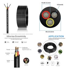 18 Gauge 3 Conductor Electrical Wire 100FT, UL 2464 18 AWG 3 Wire, Tinned Copper