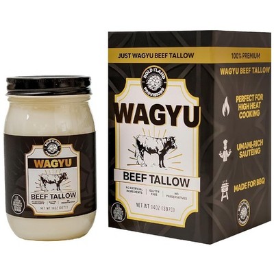 Wagyu Beef Tallow for Cooking - Pure, Clean Oil Made in the USA - Gluten Free, P