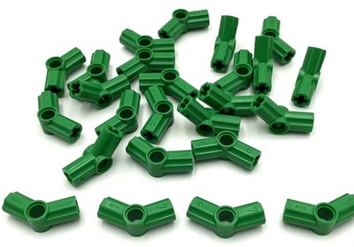 Lego 25 New Green Technic, Axle and Pin Connector Angled #4 - 135 degrees