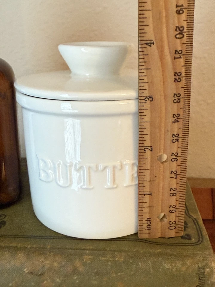 White Porcelain Butter Bell French Country Classic - Image 2 of 4