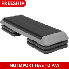 43'' Aerobic Step Platform Adjustable Exercise Fitness Workout Stepper w/4 Riser