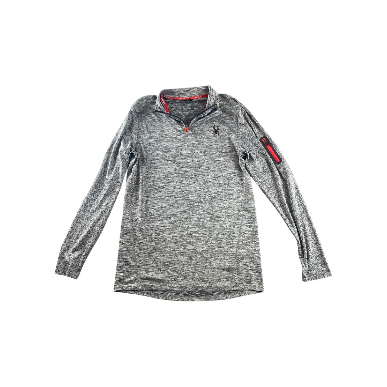 Spyder Active Mens Long Sleeve Quarter Zip Pullover Gray Heather Performance M