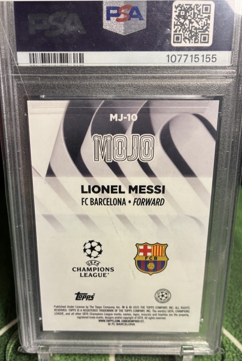 Lionel Messi Mojo Insert Case Hit PSA 9 2024-25 Topps Chrome UCC SSP Barcelona view 2