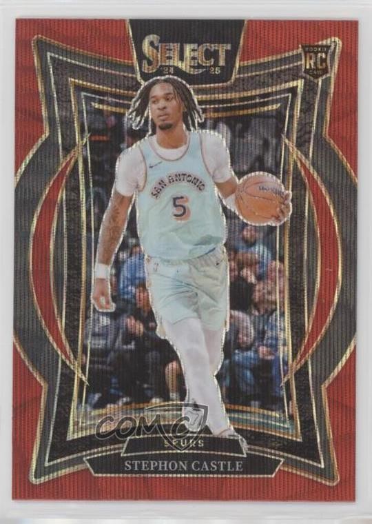 2024-25 Panini Select Concourse Red Wave Prizm Stephon Castle #72 5y7