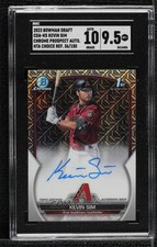 2023 Bowman Draft HTA Choice Refractor 36/150 Kevin Sim SGC 9.5 Mint+ Auto 09an