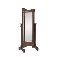 Linda Mission Oak Cheval Mirror with Adjustable Tilt